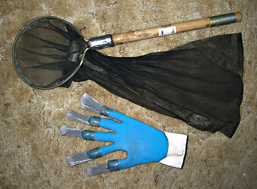 net and "brush glove"